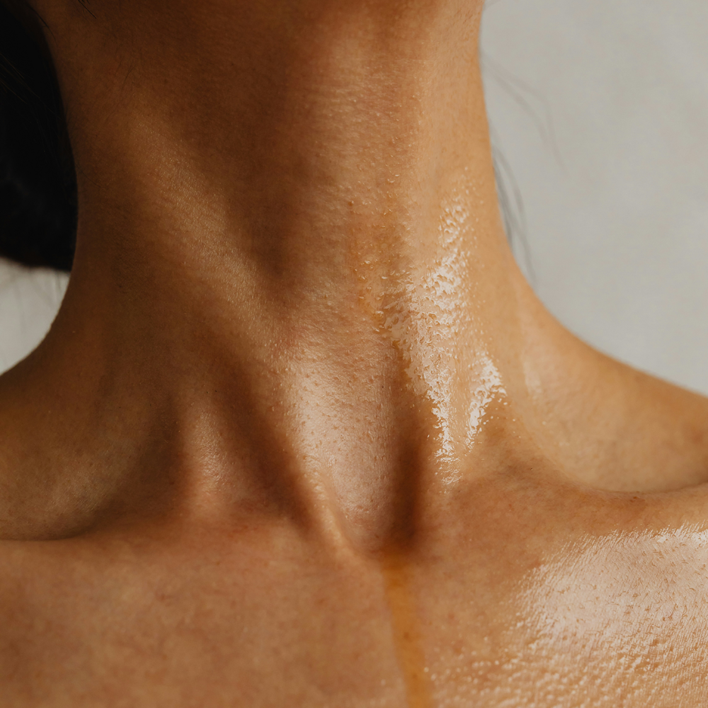 a woman getting a chemical peel on her neck in philadelphia